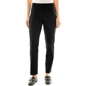 Zac & Rachel Woman Black Pull On Dress Pants Plus Size 18W Stretch Trousers